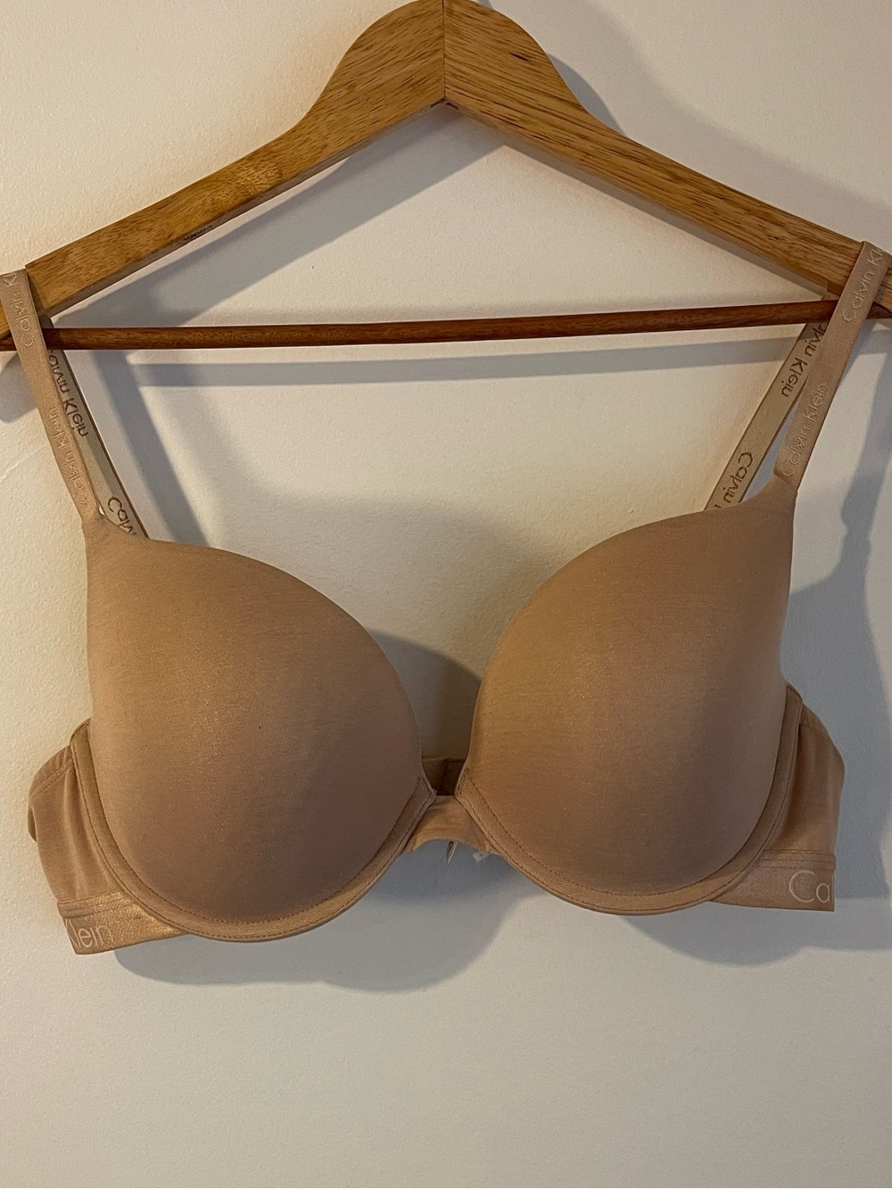 Calvin Klein Nude Logo Band T Shirt Bra 38C